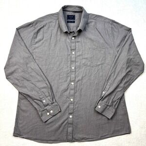 Stitch Note Mens XXL Grey Egyptian Cotton Long Sleeve Button Down Shirt Pocket